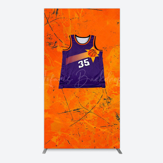 Lofaris Scratched Orange Purple Jersey Sports Rectangle Backdrop