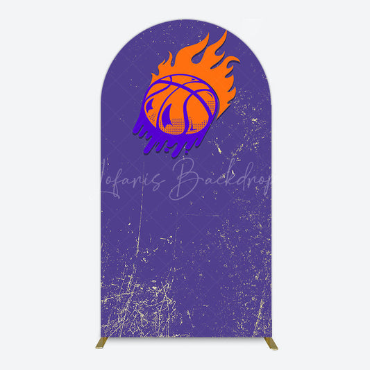 Lofaris Scratched Purple Hot Basketball Sport Arch Backdrop