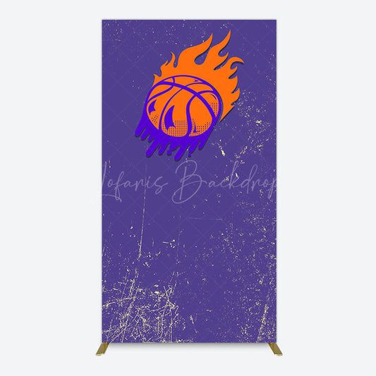 Lofaris Scratched Purple Hot Basketball Sport Rectangle Backdrop