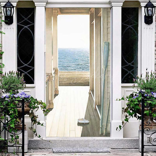 Lofaris Seaside Corridor Natural Beach Scenery Door Cover