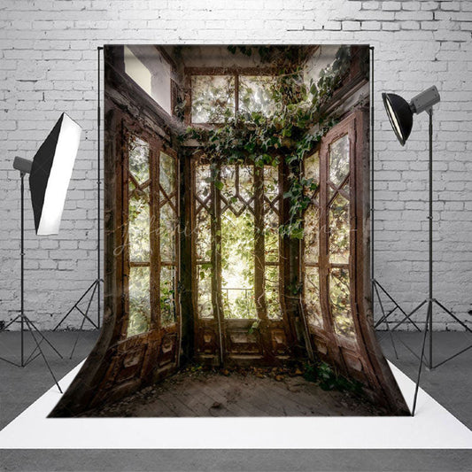 Lofaris Shabby Abandoned Vine Greenhouse Photography Backdrop