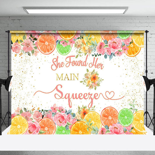Lofaris She Found Her Main Squeeze Lemon Wedding Backdrop