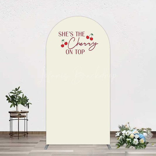 Lofaris She Is The Cherry On Top Bridal Shower Arch Backdrop