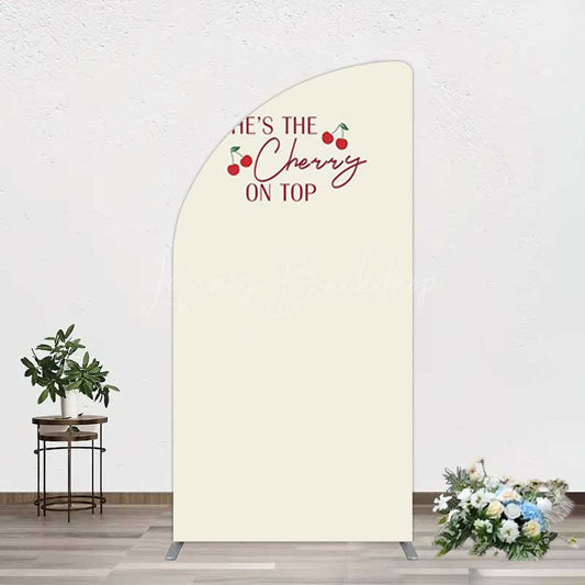 Lofaris She Is The Cherry On Top Bridal Shower Half Moon Arch Backdrop