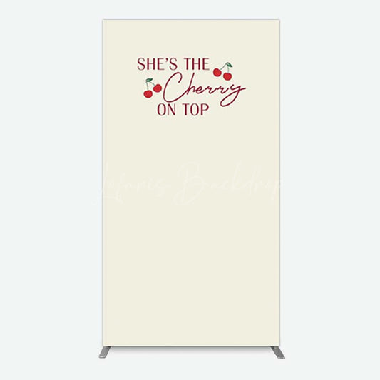 Lofaris She Is The Cherry On Top Bridal Shower Rectangle Backdrop