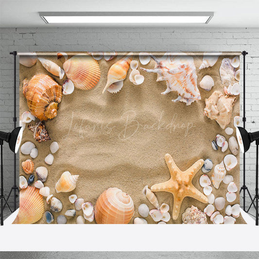 Lofaris Shell Beach Starfish Summer Photography Backdrop