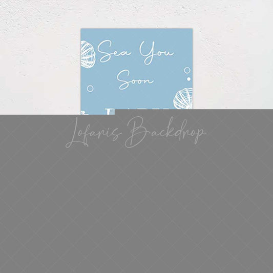 Lofaris Shell Blue Sea You Soon Baby Shower Rectangle Backdrop