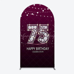 Lofaris Shimmering Purple Diamond 75th Happy Birthday Celebration Arch Backdrop Kit Elegant Party Decor