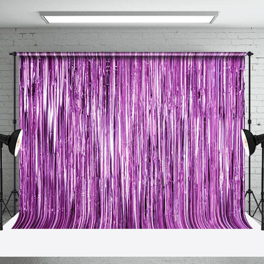 Lofaris Shimmering Purple Foil Fringe Party Event Backdrop