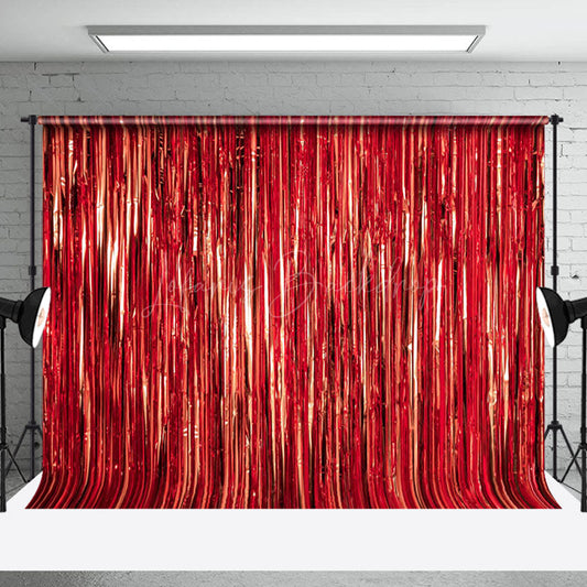 Lofaris Shimmering Red Foil Fringe Party Event Backdrop