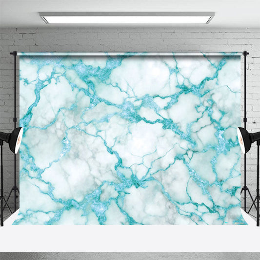 Lofaris Shiny Blue Cracked Grey Marble Photography Backdrop