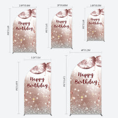 Lofaris Shiny Disco Balls Glitter Birthday Half Moon Arch Backdrop