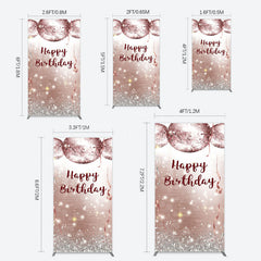 Lofaris Shiny Disco Balls Glitter Birthday Rectangle Backdrop