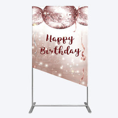 Lofaris Shiny Disco Balls Glitter Birthday Rectangle Backdrop
