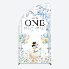Lofaris Silly Goose Balloon Bow First Birthday Half Moon Arch Backdrop