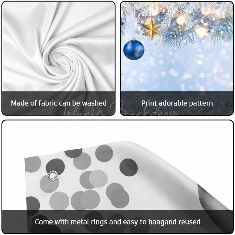 Lofaris Silver Glitter Blue Bauble Xmas Garage Door Banner