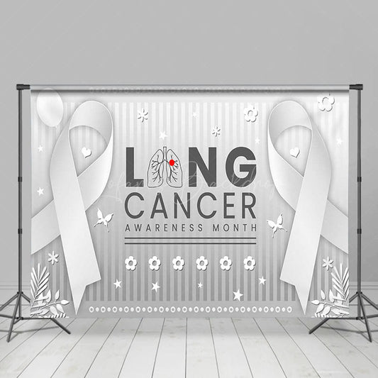 Lofaris Silver Ribbon Lung Cancer Awareness Month Backdrop