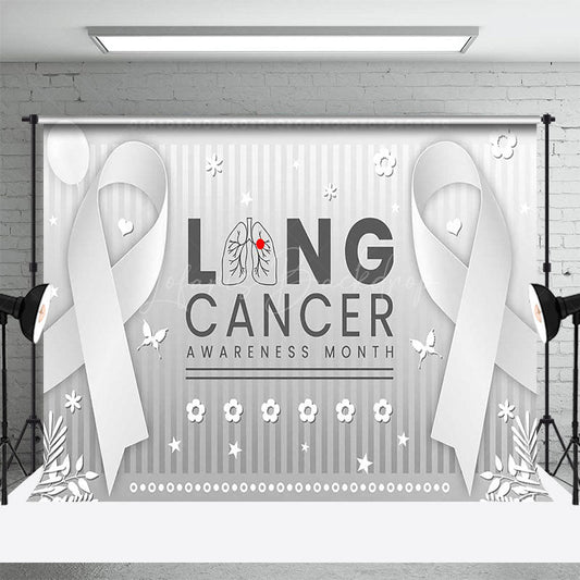 Lofaris Silver Ribbon Lung Cancer Awareness Month Backdrop