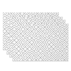 Lofaris Simple Abstract Geometric Lines Set of 4 Placemats for Modern Minimalist and Scandinavian Kitchen Decor