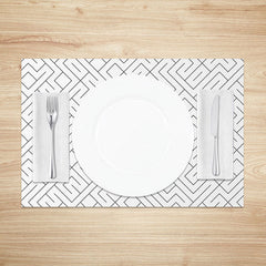 Lofaris Simple Abstract Geometric Lines Set of 4 Placemats for Modern Minimalist and Scandinavian Kitchen Decor
