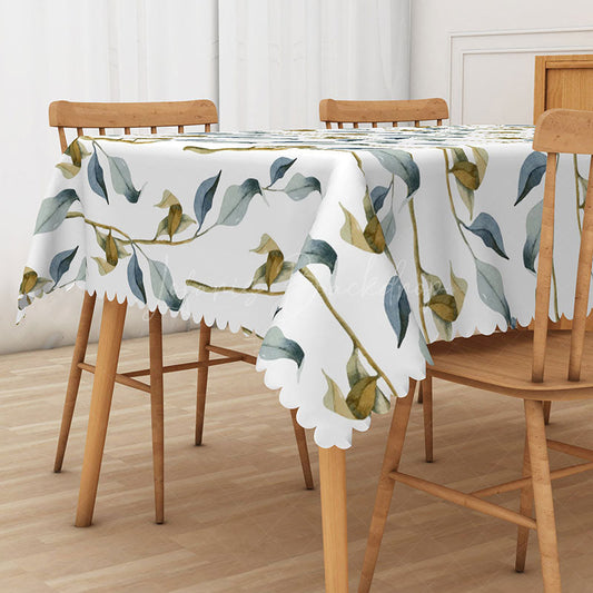Lofaris Simple Autumn Leaves Tablecloth in Dark Colors for Moody Fall and Thanksgiving Dining Table Decor