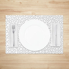 Lofaris Simple Black and White Geometric Pattern Set of 4 Placemats for Modern Minimalist Farmhouse Kitchen