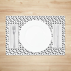 Lofaris Simple Black and White Polka Dot Set of 4 Placemats Classic Pattern for Modern Farmhouse Kitchen Decor