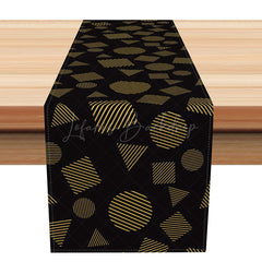 Lofaris Simple Black and Yellow Geometric Table Runner Modern Abstract Figure Design Minimalist Kitchen Dining Decor