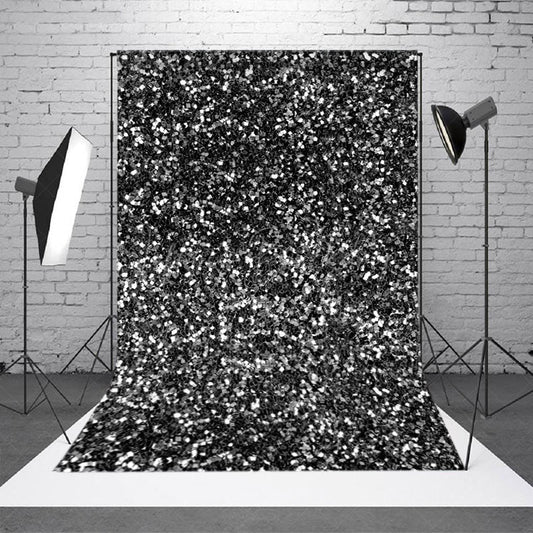 Lofaris Simple Black Silver Dot Glitter Photography Backdrop