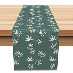 Lofaris Simple Boho Leaves Table Runner Fresh Greenery with Repetitive Pattern Modern Farmhouse Kitchen Dining Decor