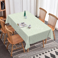 Lofaris Simple Botanical Leaf Rectangle Tablecloth Sage Green with White Vines Modern Farmhouse Kitchen Decor