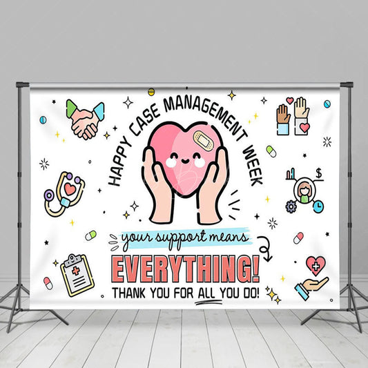 Lofaris Simple Heart Happy Case Management Week Backdrop