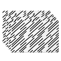 Lofaris Simple Modern White and Black Lines Set of 4 Placemats Minimalist Design for Everyday Kitchen Dining