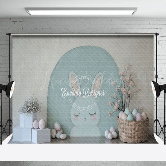 Lofaris Simple Painted Bunny Wall Floral Eggs Easter Backdrop