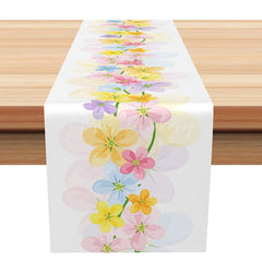 Lofaris Simple Spring Table Runner with Colorful Blooming Flowers for Easter Holiday and Everyday Kitchen Decor