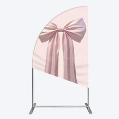 Lofaris Simple Sweet Dusty Pink Bow Birthday Half Moon Arch Backdrop