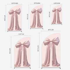 Lofaris Simple Sweet Dusty Pink Bow Birthday Half Moon Arch Backdrop