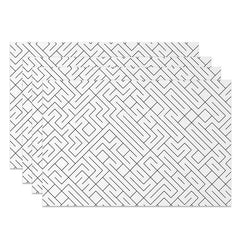 Lofaris Simple White and Black Lines Pattern Set of 4 Placemats for Modern Minimalist Farmhouse Kitchen