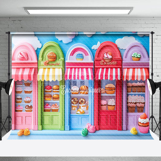 Lofaris Sky Cloud Colorful Dessert Shelf Cake Smash Backdrop