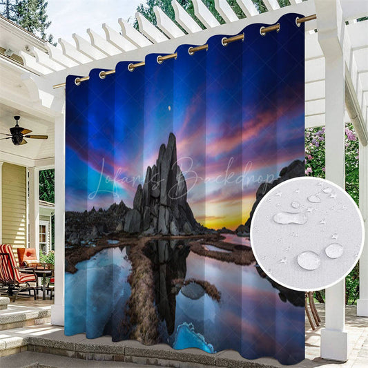 Lofaris Sky Coast Waterproof Landscape Outdoor Curtains For Gazebo