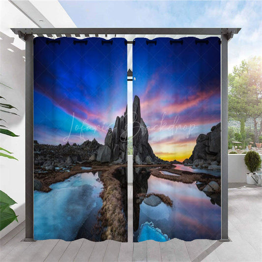 Lofaris Sky Coast Waterproof Landscape Outdoor Curtains For Gazebo