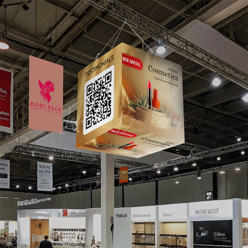Lofaris Sky Tube Square Cube Hanging Banners for Trade Show