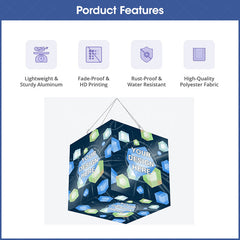 Lofaris Sky Tube Square Cube Hanging Banners for Trade Show