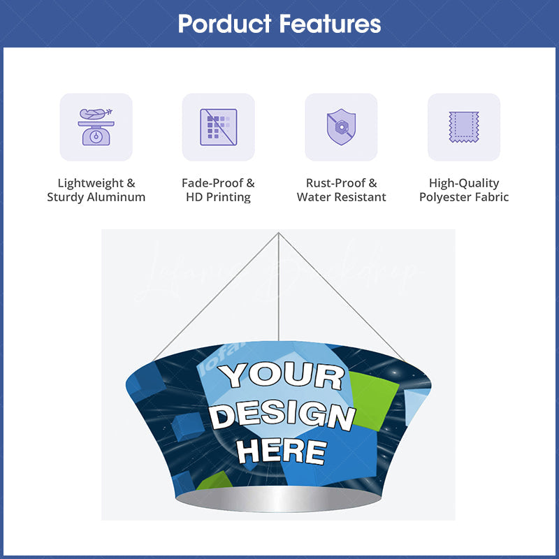 Lofaris Sky Tube Tapered Circle Hanging Banners for Trade Shows