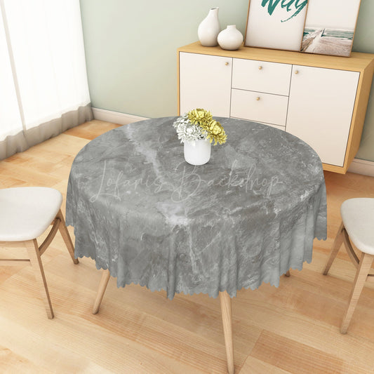 Lofaris Sleek Grey Marble Texture Pattern Edge Tablecloth