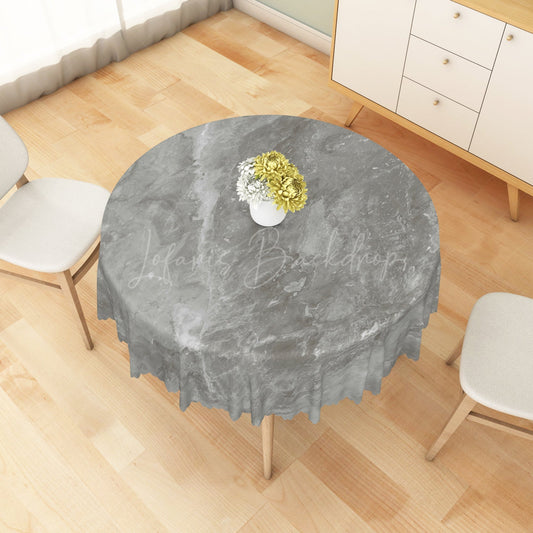 Lofaris Sleek Grey Marble Texture Pattern Edge Tablecloth