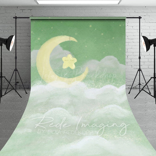 Lofaris Sleep Tight Green Birthday Cake Smash Sweep Backdrop