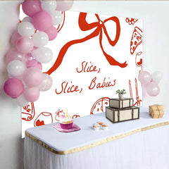 Lofaris Slice Babies Pizza Theme Baby Shower Backdrop Red and White Italian Dinner Party Banner