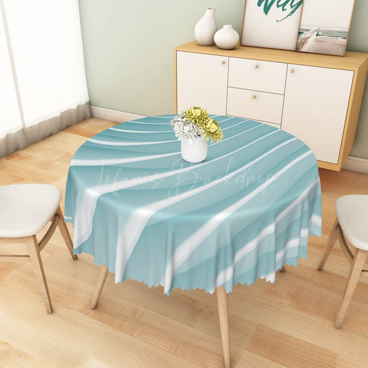 Lofaris Smooth Gradient Blue White Rectangle Tablecloth