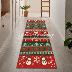 Lofaris Snowman Merry Christmas Decor Runner Rug Rectangle Hallway Mat Decoration Holiday Carpet